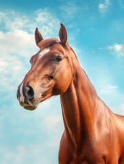 Portrait of photo of a beautiful horse