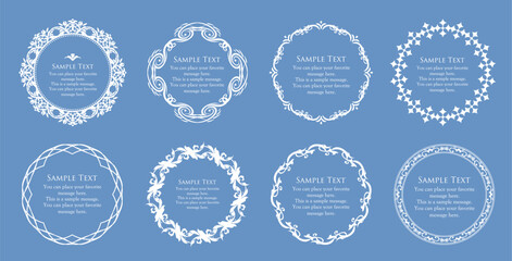 高級感のあるビンテージ調のフレームデザインセット　罫線　枠　ウエディング　ビンテージ　アンティーク