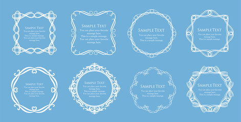 高級感のあるビンテージ調のフレームデザインセット　罫線　枠　ウエディング　ビンテージ　アンティーク