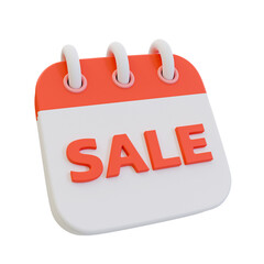 3d minimal special offer promotion. flash sale. special discount. calendar with sale tag. 3d illustration.