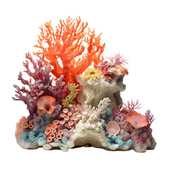 small coral reef , isolated on transparent background cutout , generative ai © SN