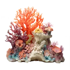 Foto auf Acrylglas Unterwasser small coral reef isolated on transparent background cutout