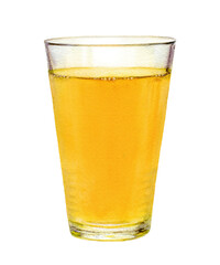 Watercolor citrus juice in a glass isolated on white background. Hand-drawn painting