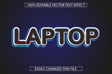 Laptop letter editable text effect design vector file