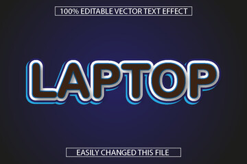 Obraz premium Laptop letter editable text effect design vector file