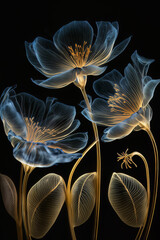 Fine Art X Ray Glowing Flowers 