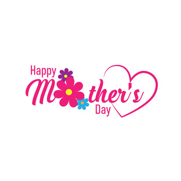 Happy mothers day design with heart and love