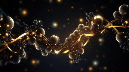 Luxury golden background, DNA Helix