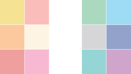 手書きの線でカラフルな正方形と長方形に区切ったシンプルでおしゃれな背景･フレームの素材 - 16:9