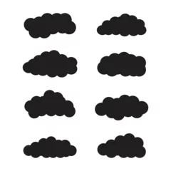 Behangcirkel weather icon, clouds vector bundle, Sky Clouds Clipart, black and White clouds eps, Cartoon Clouds bundle, line Art Candy clouds graphics vector, outline rain clouds vector silhouette © Nurearth