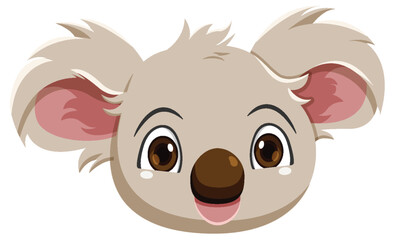 Cute koala cartoon character isolated