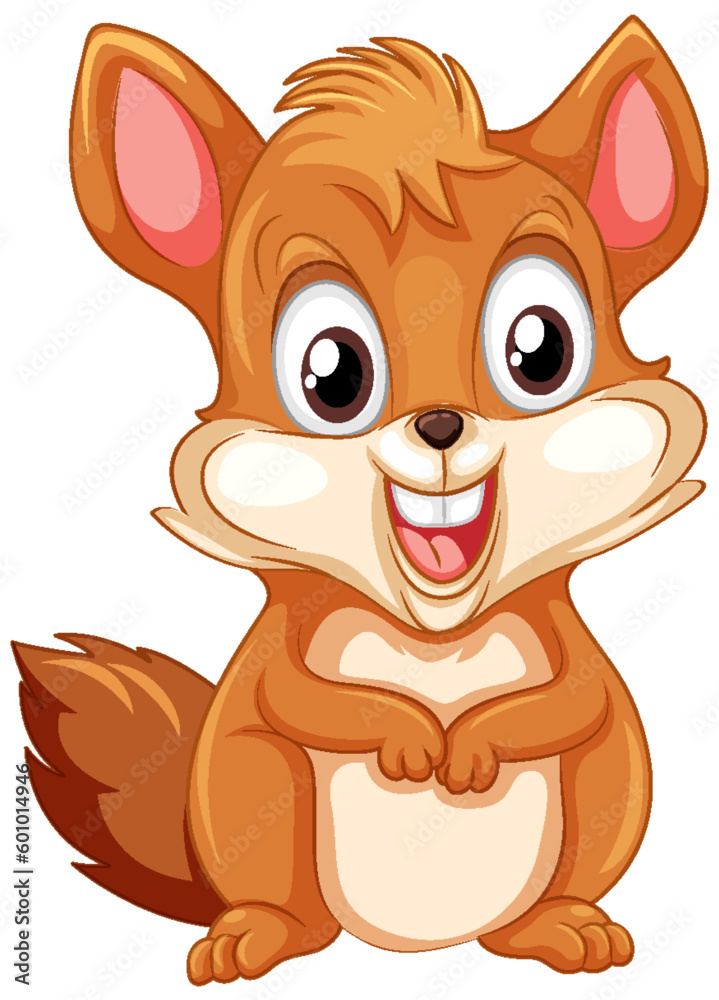 Wall mural Cute squirrel cartoon character