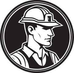 Builder man logo, Builder man icon, vector illustration, SVG
