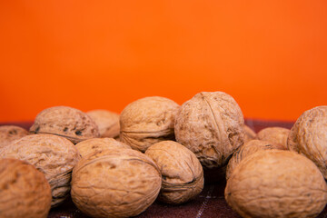 Walnuts are on the table. Wholesome food and healthy lifestyle.