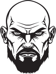 Brutal man, man with beard and hair, barbershop logo, vector illustration, SVG