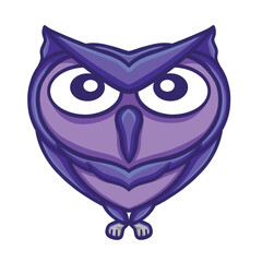 Cute owl standing isolated on white background. Owlet vector, Good for icon, mascot or logo