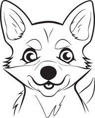 Naklejka na ściany i meble Anime dog in cartoon style, anime dog, coloring page, vector Illustration, SVG