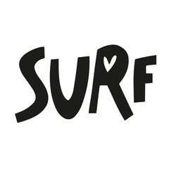 Black color word surf 