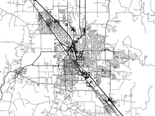 Vector road map of the city of  Medford Oregon in the United States of America on a white background.