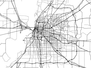 Obraz premium Vector road map of the city of Memphis Metro Tennessee in the United States of America on a white background.