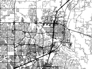 Fototapeta premium Vector road map of the city of McKinney Texas in the United States of America on a white background.