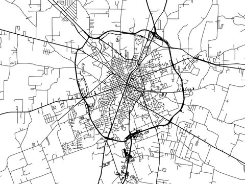 Vector road map of the city of  Lufkin Texas in the United States of America on a white background.