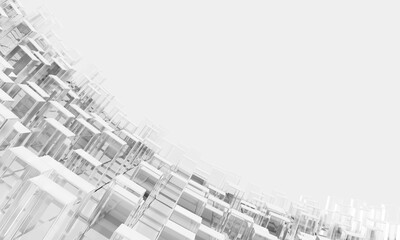Fototapeta premium technology hitech 3d background. 3d illustration. futuristic backdrop design. abstract object element. future wallpaper symbol. copy space. digital graphic. communication network glowing. simple light