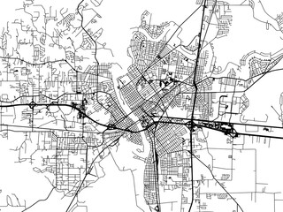 Obraz premium Vector road map of the city of Monroe Louisiana in the United States of America on a white background.