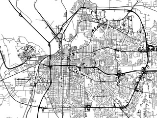 Vector road map of the city of  Montgomery Alabama in the United States of America on a white background.