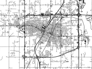 Vector road map of the city of  Muskogee Oklahoma in the United States of America on a white background.