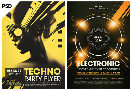 Music event party flyer designs