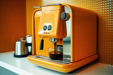 coffee machine in the interior. made by ai. generative ai