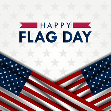 Flag Day In United States June 14 Background Vector Illustration