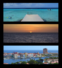 a collage of photos from the curacao island