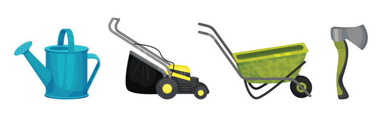 Obraz premium Garden Tool for Soil and Plant Cultivation Vector Set
