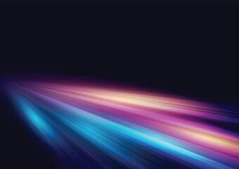 Modern abstract high-speed light motion effect on black background. vector illustration.