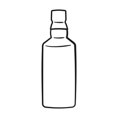Bottle outline. Cartoon. Vector illustration. Isolated on white background