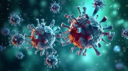 Obraz na płótnie Canvas Corona Virus Microbiology and Virology Concept: 3D Render