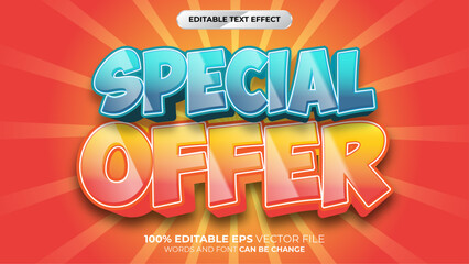Special Offer 3D Editable text effect style