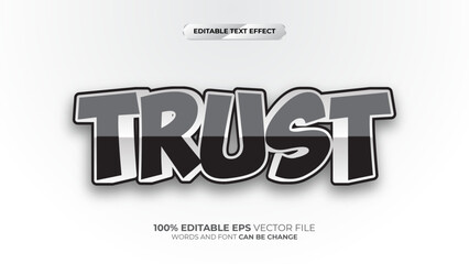 Trust 3D Editable text effect style
