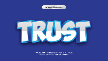 Trust 3D Editable text effect style