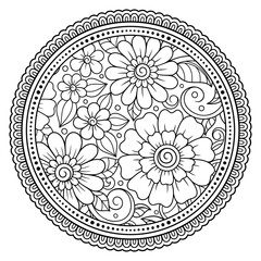 ornamental round lace ornament with flowers