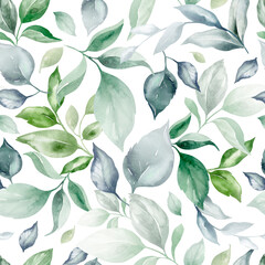 seamless floral watercolor pattern with garden pink flowers, leaves, branches. Botanical tiles, background. eucalyptus, peony, rose.