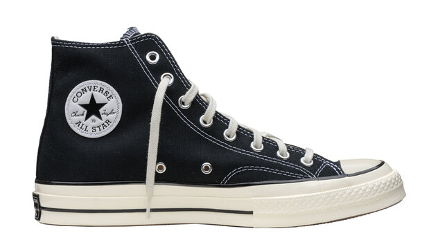 Converse All Star, Chuck Taylor High black sneaker isolated 