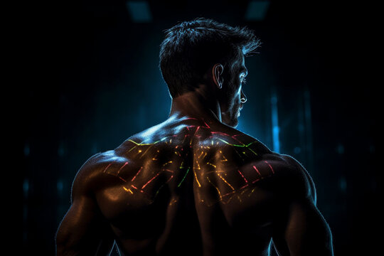 Fit and Fierce - Back view Athletic Man in Dynamic Crossfit Pose - Generative AI