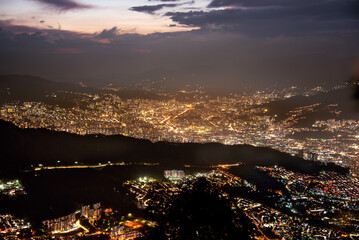 Fototapeta premium View of Medellin city at night