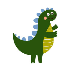 Fototapeta premium Dino, cute vector illustration, scandinavian art, doodle style.