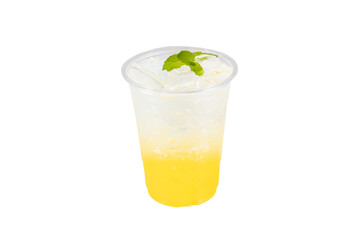 Orange Soda, Soft Drink in plastic cup.