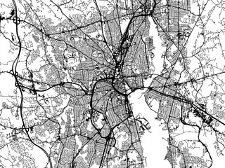 Obraz premium Vector road map of the city of Providence Rhode Island in the United States of America on a white background.