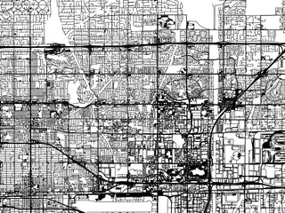 Vector road map of the city of  Rancho Cucamonga California in the United States of America on a white background.